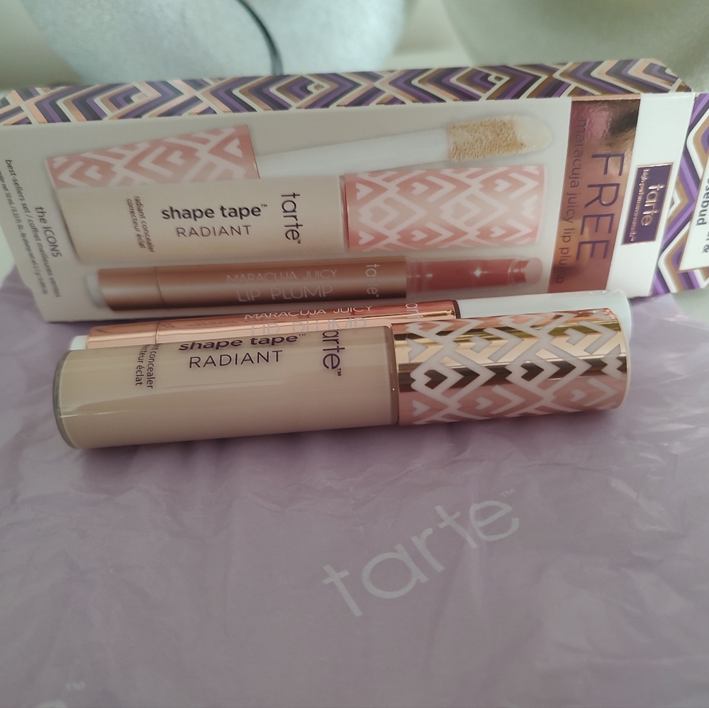 New - Tarte Shape Tape Concealer & Lip Plump Duo